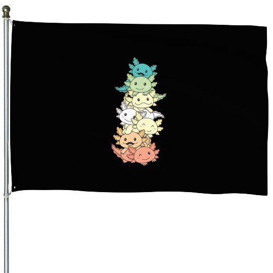 Genderfloren Flag Pride Lgbtq Axolotl Pile House Flags