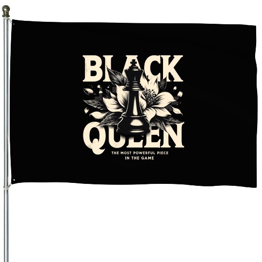 Black Queen The Most Powerful Chess African USA House Flags