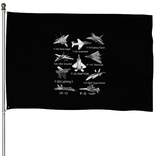 Fighters Jets F22 Raptor F14 Tomcat Plane Spotting House Flags