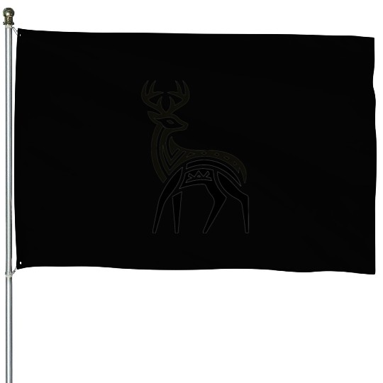 Deer Native American Zodiac House Flags