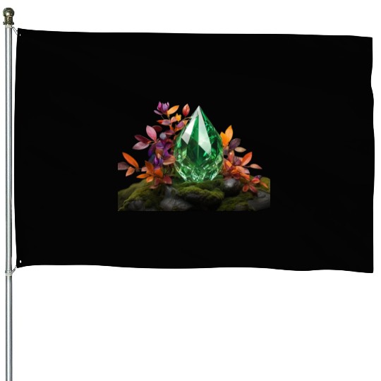 green crystal House Flags