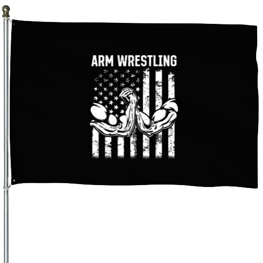 Arm Wrestler Armwrestling Arm Wrestling US Flag House Flags