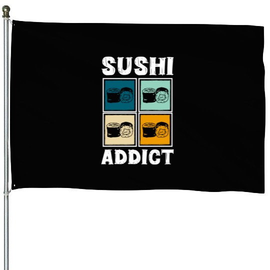 Sushi Delicious Kawaii Cuisine House Flags