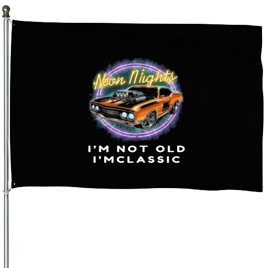 Timeless Neon Statement House Flags - Hot Rod