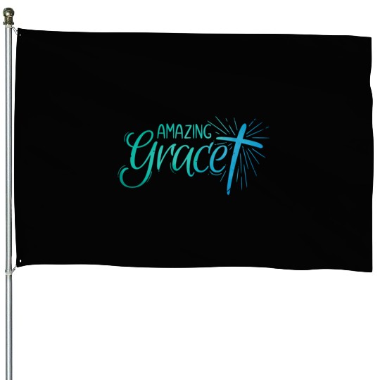 Amazing Grace Lettering House Flags