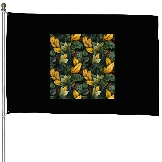 Fall Leaves Pattern House Flags