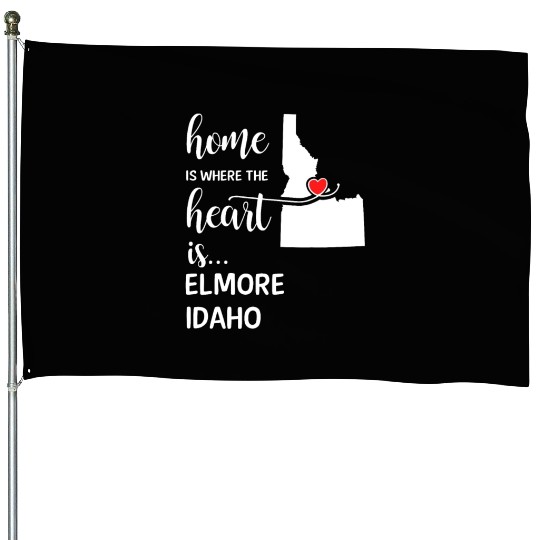 Elmore County Idaho Is Where My Heart Is Cool Gift House Flags