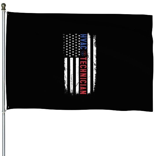 HVAC Technician US American Flag HVAC Mechanic House Flags