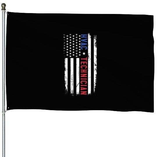 HVAC Technician US American Flag HVAC Mechanic House Flags
