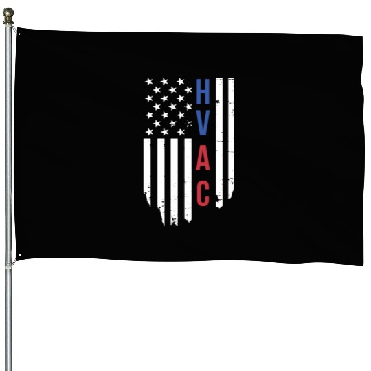 HVAC Technician US American Flag HVAC Mechanic House Flags