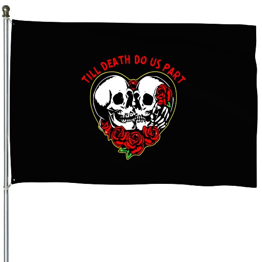 Heart Skulls Till Death Do Us Part © WhiteTigerLLC House Flags