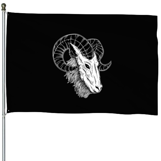 Dark Devil Baphomet Goat Head House Flags