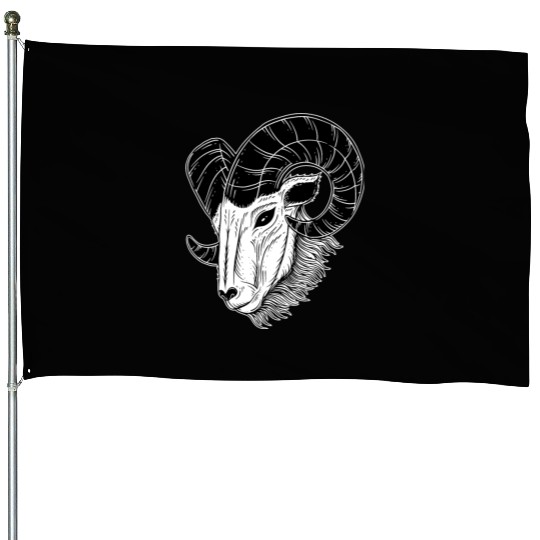 Dark Baphomet Goat Art House Flags