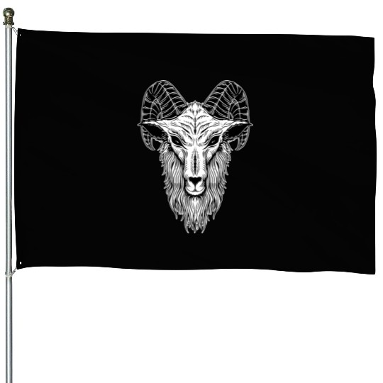 Baphomet Goat Devil Head House Flags