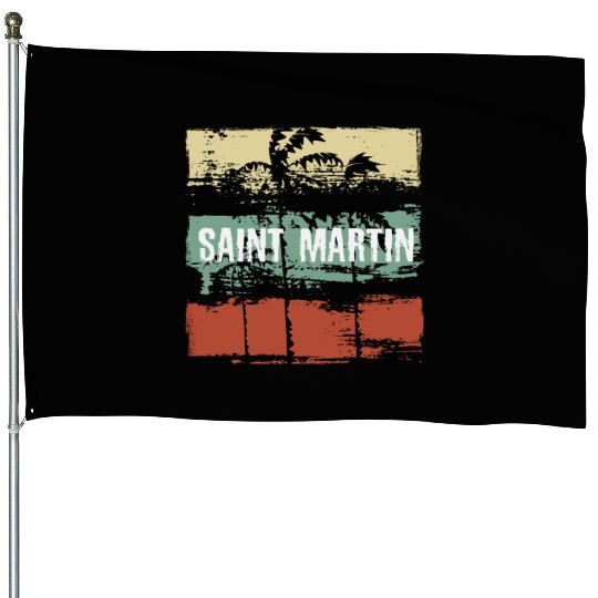 Saint Martin Artistic Vacation Souvenir Abstract House Flags