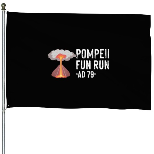 Pompeii Fun Run Italian Volcano Geeks House Flags