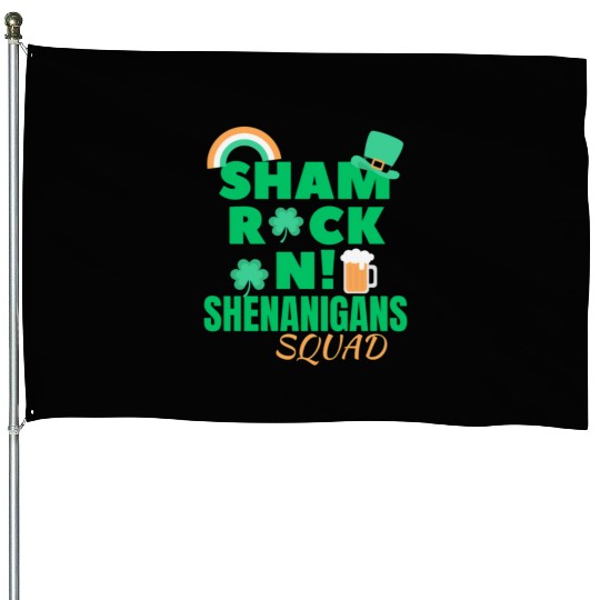 shamrockin shenanigans drinking st Patrick's day House Flags