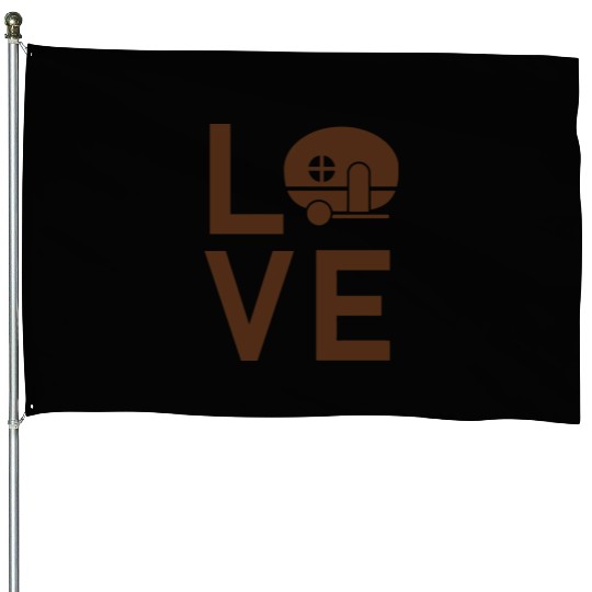 Love Camping House Flags