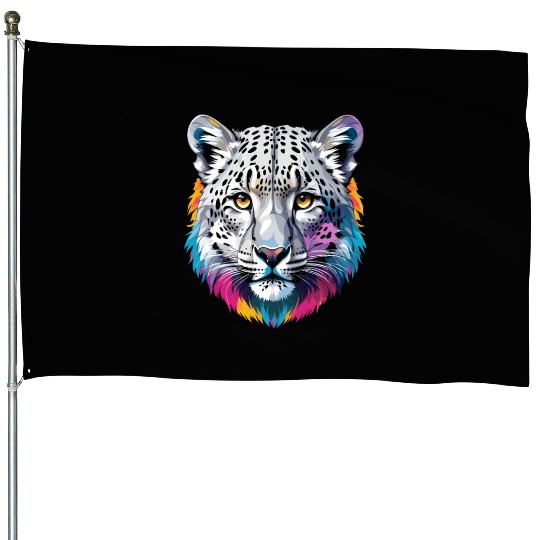 Snow Leopard House Flags