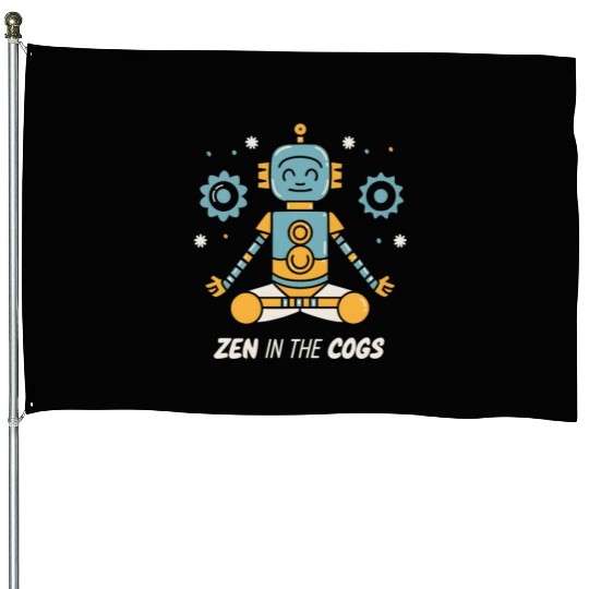 Yoga Robot: Zen in the Cogs House Flags