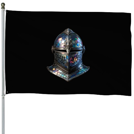 Enchanted Knight's Helmet - Stained Glass Armor House Flags