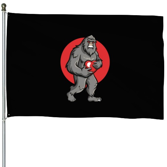 bigfoot heart valentines day House Flags