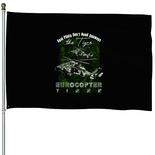 Eurocopter Tiger Military attack helicopter with c House Flags