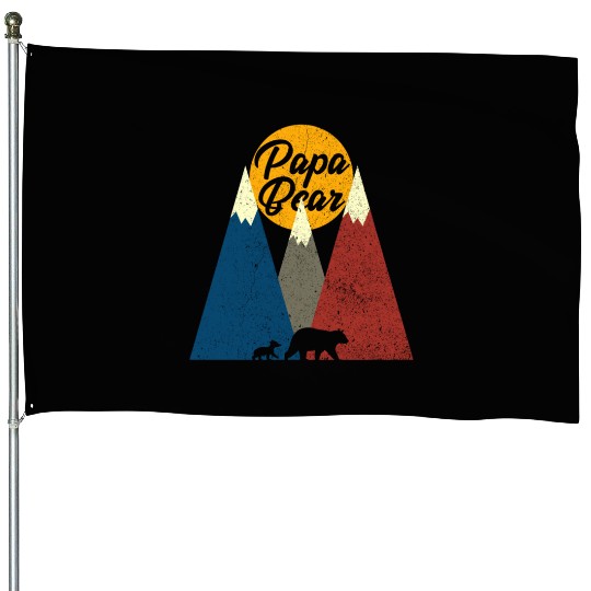 Papa Bear and Cub Outdoor Animal Lover Fathers Day House Flags