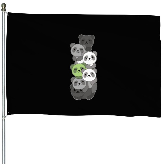 Agender Flag Pride Lgbtq Cute Panda Stack House Flags