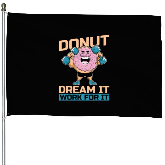 Fitness Donut Donut Gym House Flags