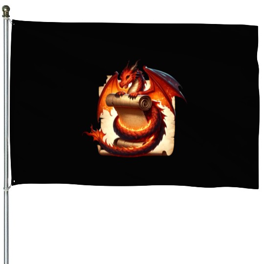 Fantasy Creature Papyrus Scroll Dungeon Dragon House Flags