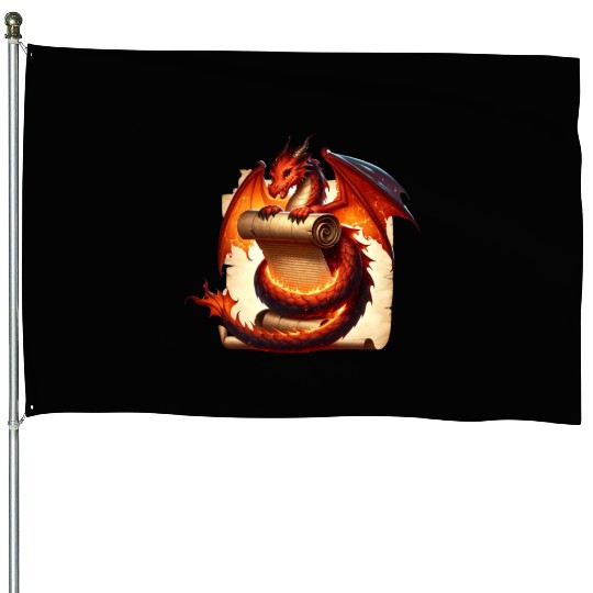 Fantasy Creature Papyrus Scroll Dungeon Dragon House Flags