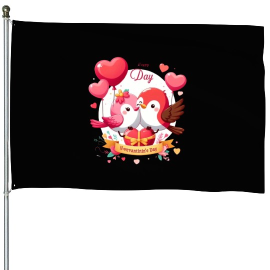 Valentine Day Simpl House Flags