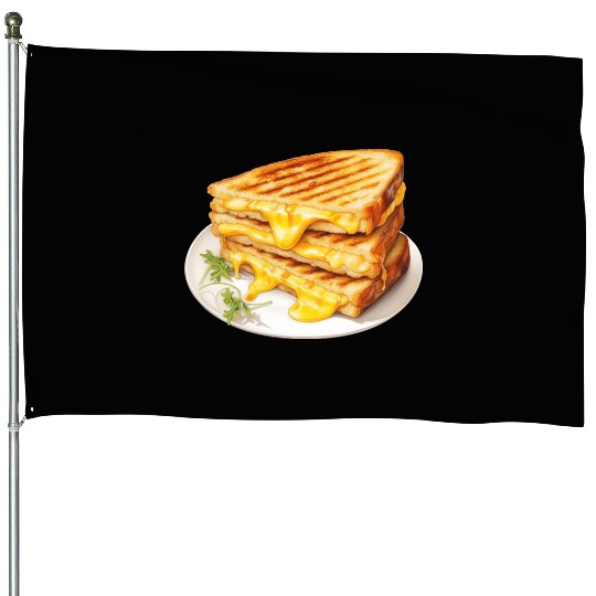 Plate of Grilled Cheese Sandwich House Flags