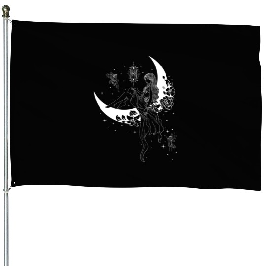 Fairy Fairycore Moon Crescent Moon House Flags