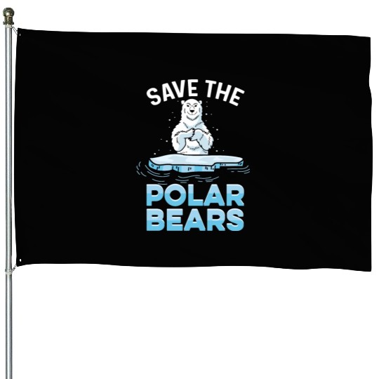 Save Polar Bears Wildlife Rehabilitator Gift House Flags