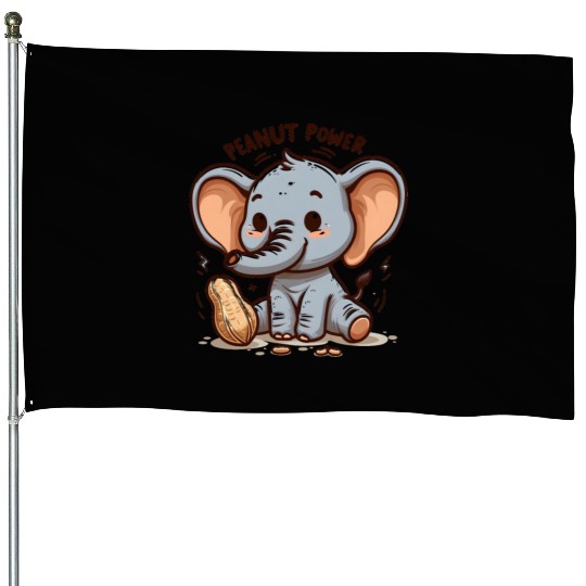 Baby Elephant: Peanut Power House Flags