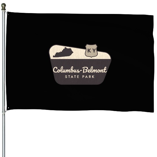 Columbus-Belmont State Park Kentucky Welcome Sign House Flags