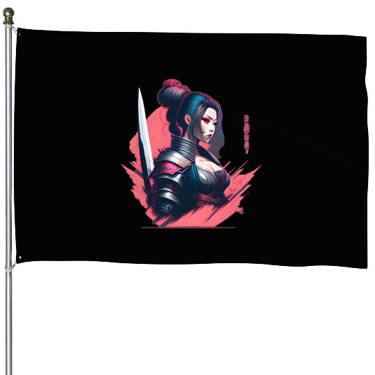 Cyberpunk Samurai Cyberpunk House Flags