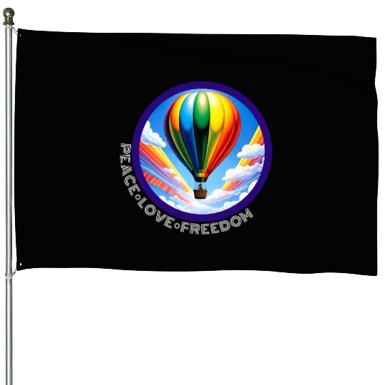 Peace Love Freedom Ballon House Flags