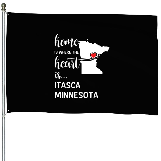 Itasca County Minnesota Is Where My Heart Is Gift House Flags