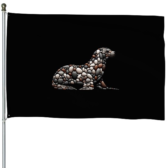 Pebble Seal Silhouette House Flags