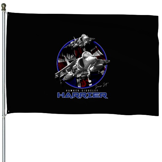 Harrier Jump Jet Royal Air Force Fighterjet House Flags