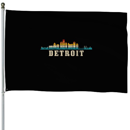 Detroit Michigan Motor City USA House Flags