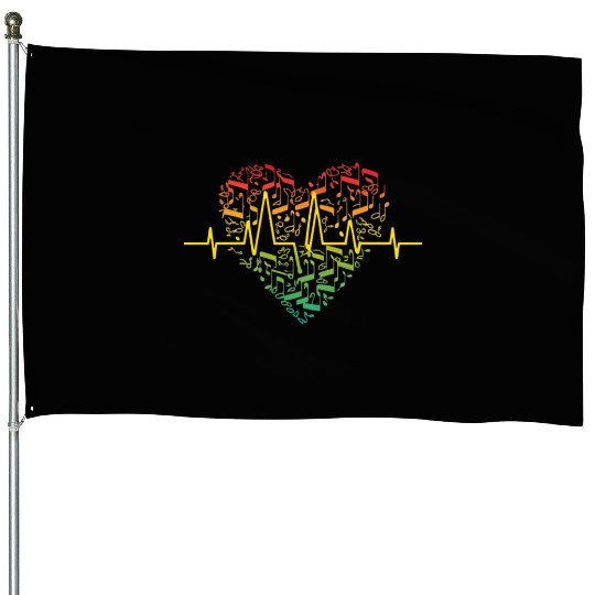 Valentine's day heartbeat House Flags