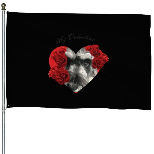 Schnauzer valentine House Flags