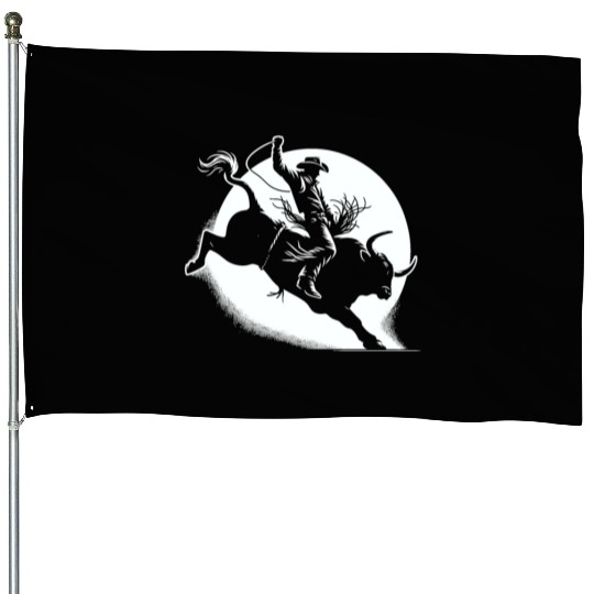 Rodeo Bull Riding Livestock Show Farmer Cattle House Flags