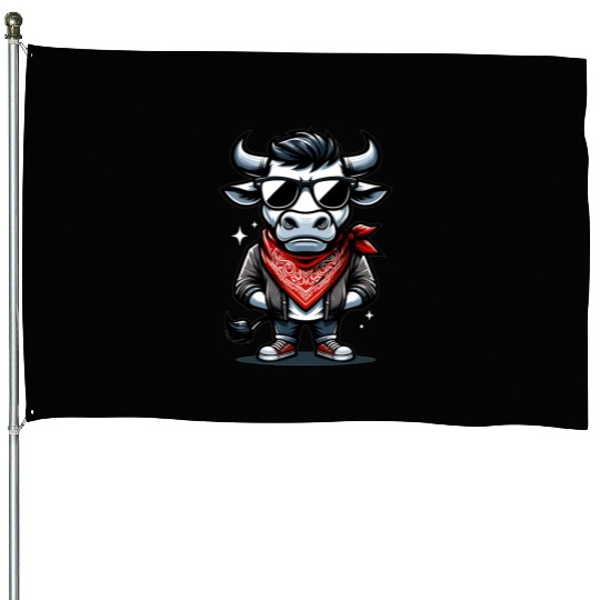 Rodeo Bull Riding Livestock Show Farmer Cattle House Flags