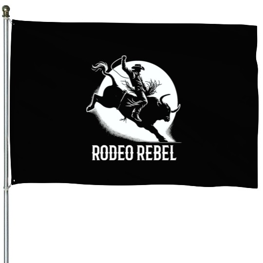 Rodeo Bull Riding Livestock Show Farmer Cattle House Flags