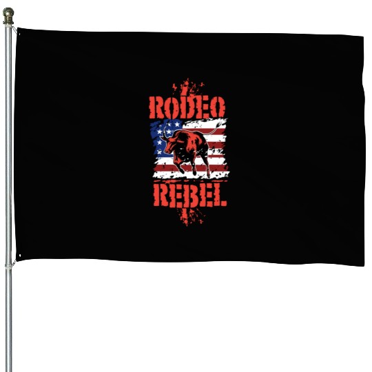 Rodeo Bull Riding Livestock Show Farmer Cattle House Flags